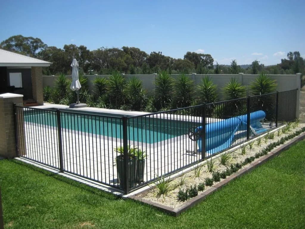 Glass pool fence detail